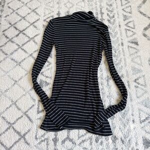 Black and White Striped Turtleneck